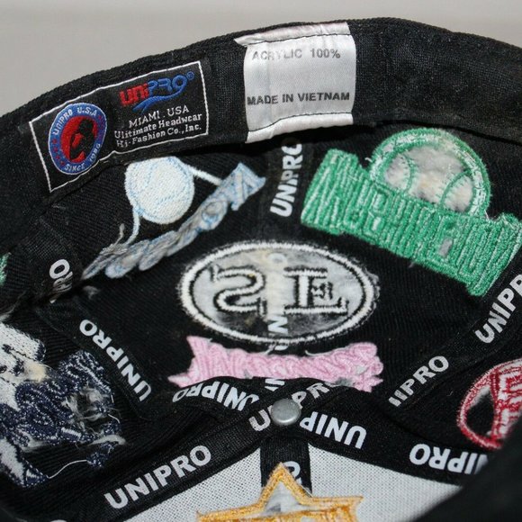 Unipro Multiple Baseball Black Teams Fitted Hat On - Picture 6 of 7